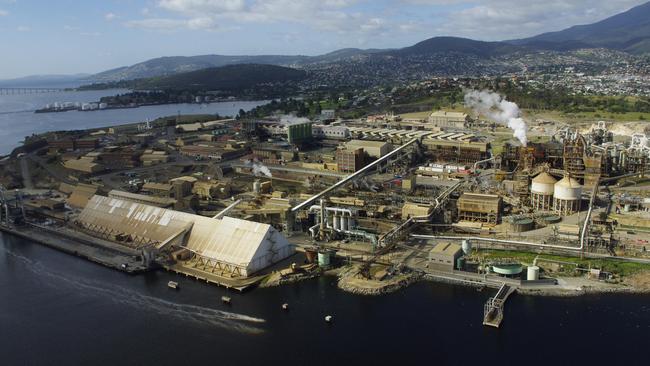 Nyrstar industrial plant in New Town, Tasmania.