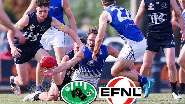 EFNL 2025: Midfield bull James Belo was again prominent for East Ringwood. Picture: Field of View Photography