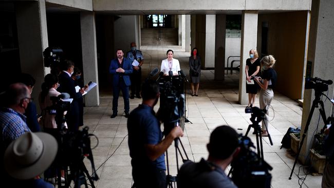 Queensland Premier Annastacia Palaszczuk said a jump in cases would likely lead to the extension of the three-day lockdown. Picture: NCA NewsWire / Dan Peled