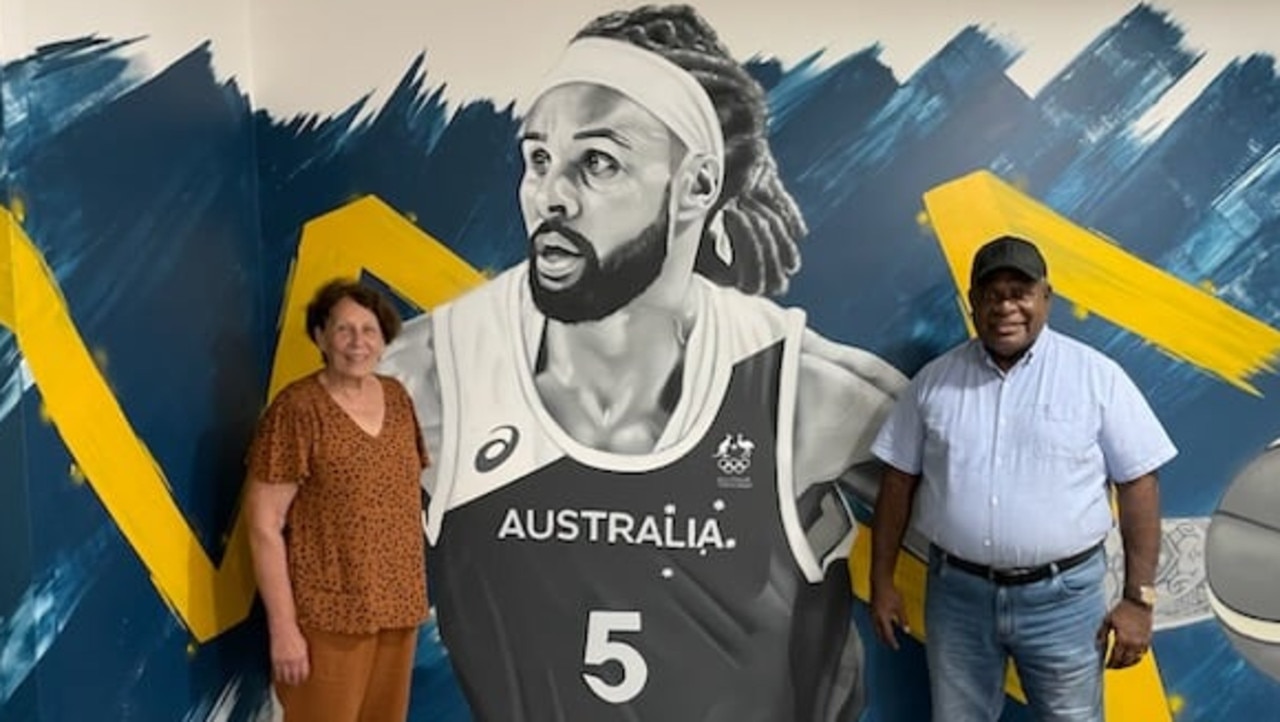 The Patty Mills mural at the AIS.