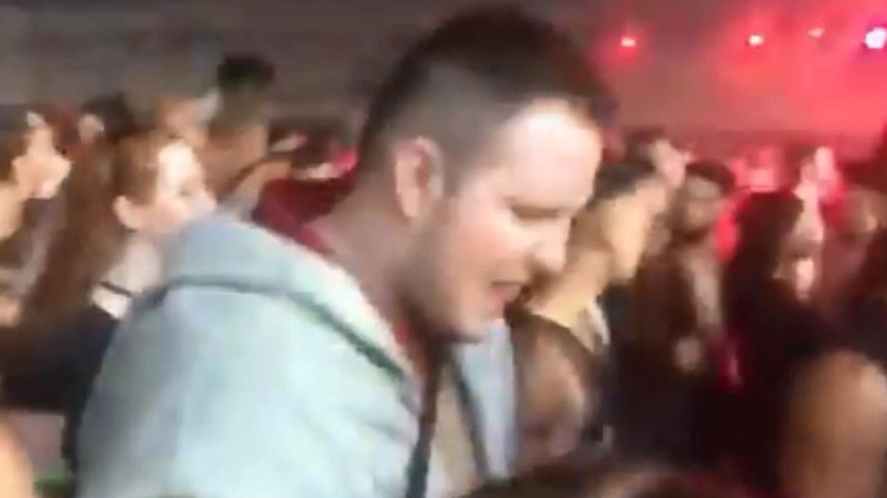 Video still of Callum Brosnan dancing at Knockout Games at Sydney Olympic Park shortly before he died of an overdose. Picture: Facebook