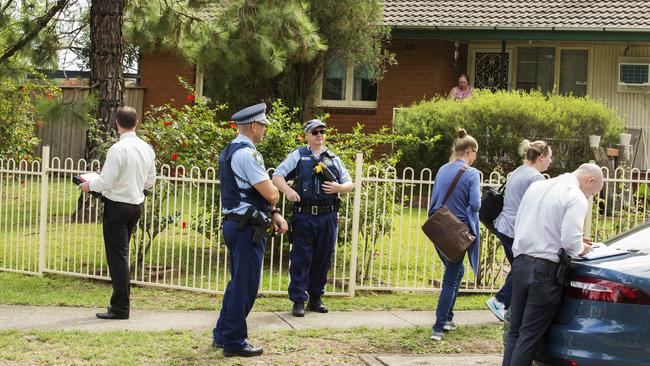 Police at the scene of the stabbing on Livingstone Ave, Dharruk, in March 2018. Picture: Jenny Evans