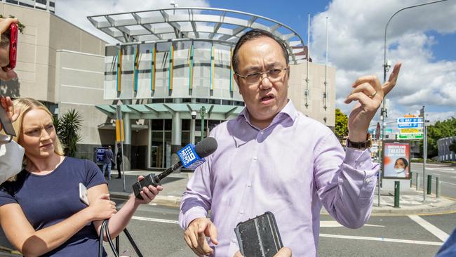 General Manager of Cloud 8 Karaoke in Upper Mt Gravatt, David Wu, leaves Brisbane Magistrate Court. Picture: Richard Walker