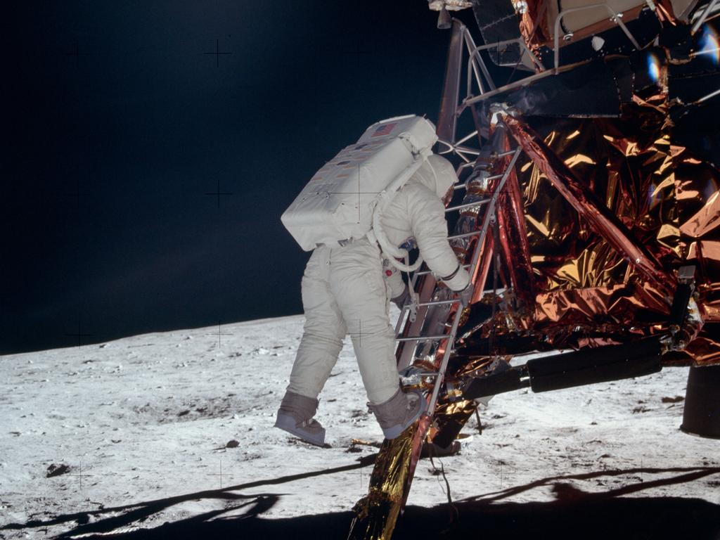 Neil Armstrong and the Apollo 11 lunar module. Picture: NASA/National Archives and Records Administration