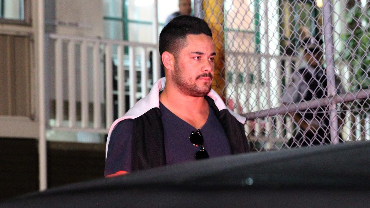 Jarryd Hayne is released from Ryde Police Station at 1:30am. Picture: Bill Hearne