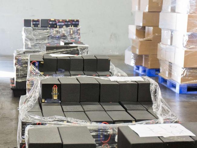 The massive drug haul, concealed in speakers, was heading for Australia. Picture: US Customs and Border Protection