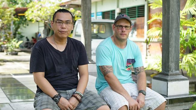 Si Yi Chen (left) has been diagnosed with coronavirus and is an isolation wing of the prison. He and Matthew Norman (right) will never leave the prison. Picture: Phil Hemingway/Foreign Correspondent