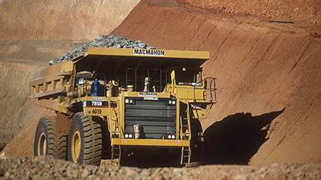 Macmahon Holdings mining dump truck. /Mining/machinery