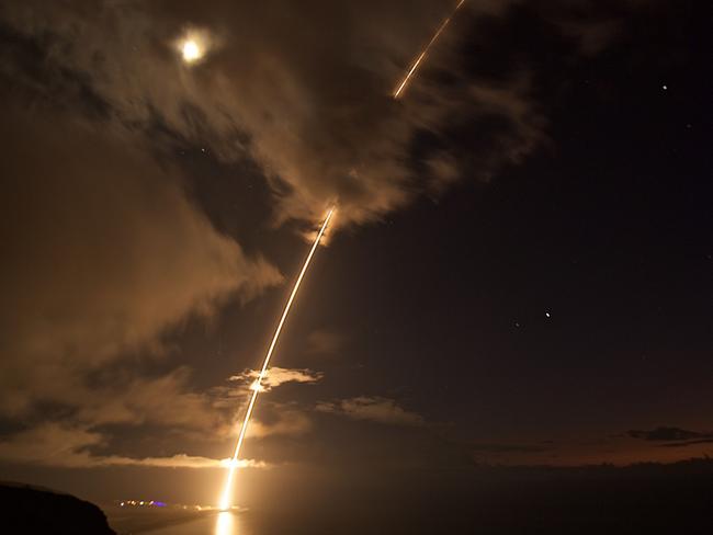 The US military shot down a medium-range ballistic missile target off the coast of Hawaii on August 30 in a successful test of a missile interception system. Picture: AFP/US NAVY