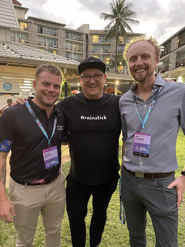 Justin welfare, Mic Black and Leo Channon attend the Tropical Innovation Festival in Cairns. Photo: Catherine Duffy.