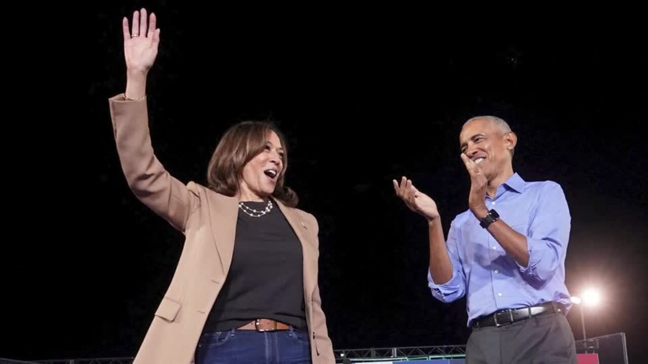 At star-studded Georgia rally, Harris and Obama push early voting