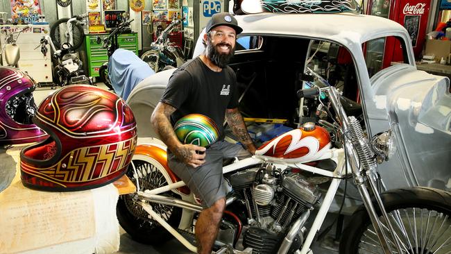 Kyle Smith in his custom paint workshop. Picture: Troy Snook