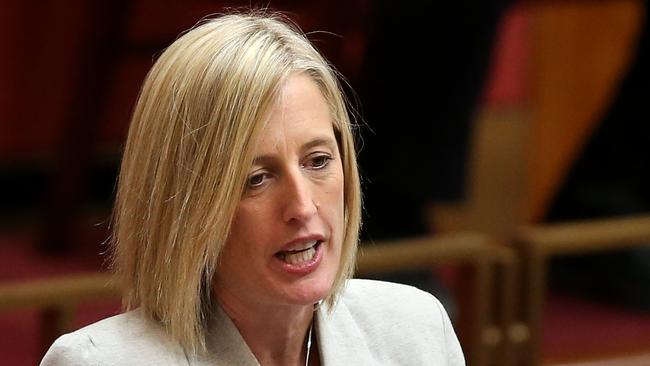 Senator Katy Gallagher in Senate Question Time, in the Senate Chamber at Parliament House, Canberra. pic by Kym Smith.