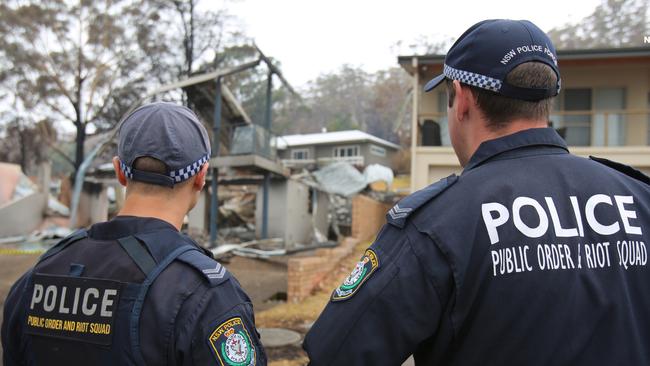 Three men have been charged with intent to loot homes and businesses in bushfire-affected areas. Picture: NSW Police