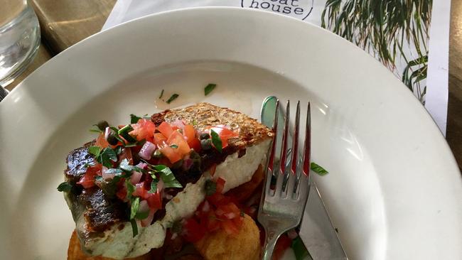 Local grilled jewfish with tomato caper salsa.