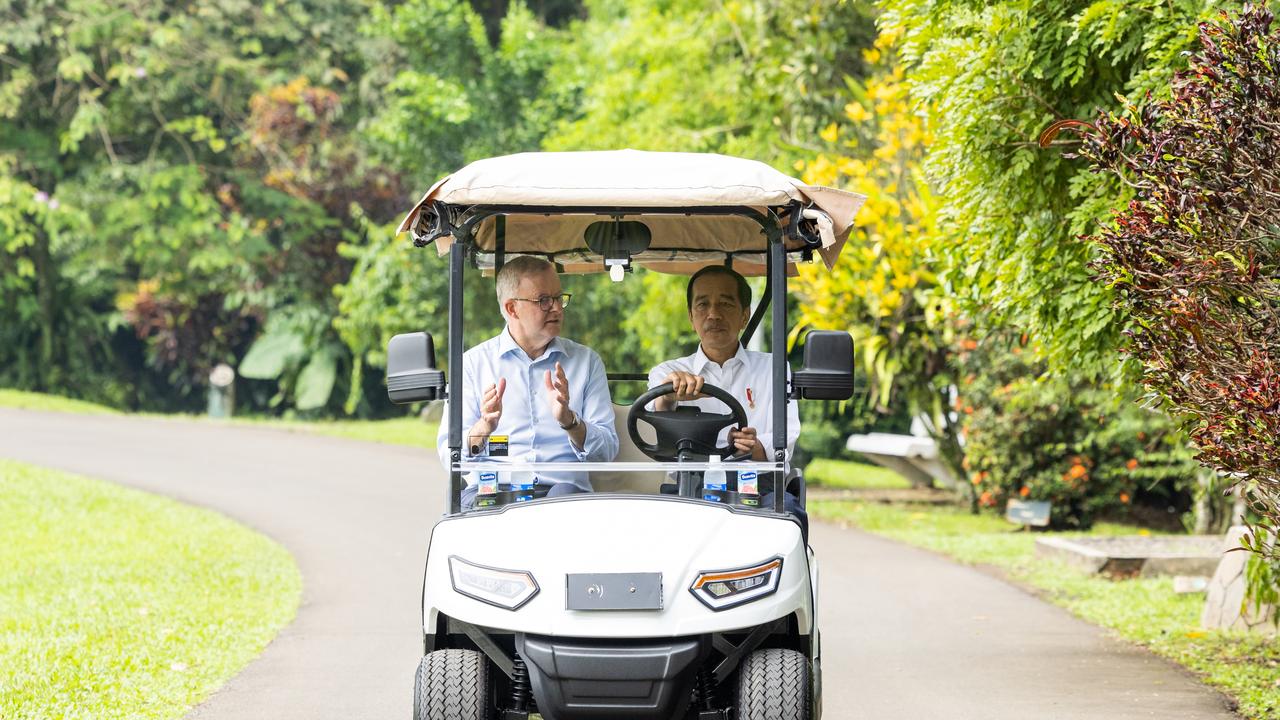 Prime Minister Anthony Albanese visited Indonesia last June, where President Joko Widodo gave him a tour of the palace grounds in a cart. Picture: AAP Image/Pool, Alex Ellinghausen