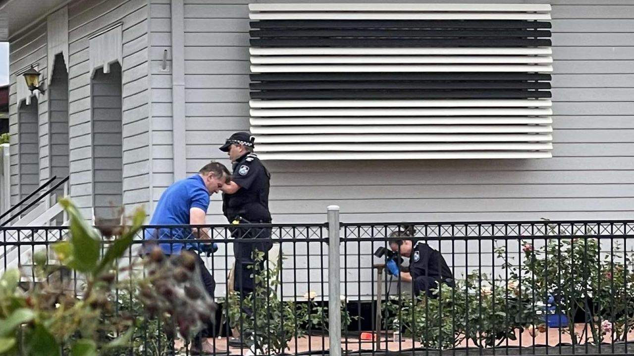 Police forensics at the scene of the attack on Nicholson St, Dalby, November 7, 2021.