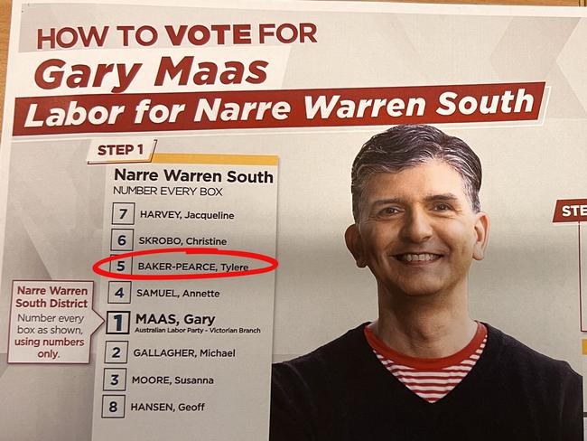 Labor preferenced Tyler Baker-Pearce over the Liberal Democrats, Family First and the Freedom Party. Picture: Twitter