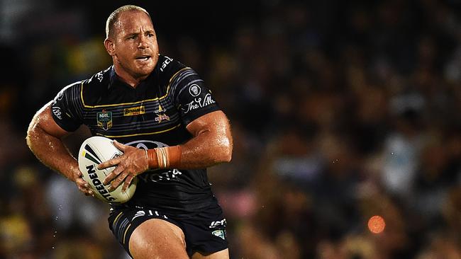 Matt Scott on the burst against the Roosters. Picture: Zak Simmonds