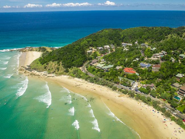 Wategos Beach aerial