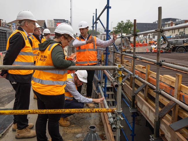 Workers on the site of the Allan government’s signature $34.5bn Suburban Rail Loop. Picture: Mark Stewart