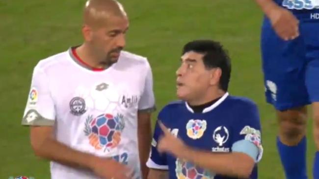 Diego Maradona shows combative side in Pope Francis' 'United for Peace'  game