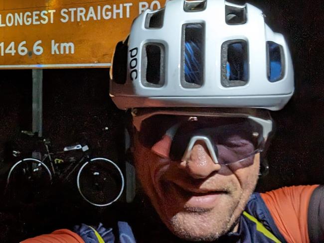 South Australian cyclist Chris Barker was hit and killed by a vehicle while riding the Nullabor on March 21, 2024, as part of the Indian Pacific Wheel Race that begins in Fremantle WA and ends in Sydney NSW, with the route taking in Adelaide Hills and Barossa Valley. Picture: Facebook