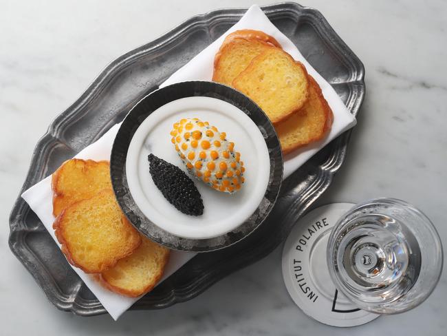 Caviar experience at Institut Polaire in Hobart. Picture: Nikki Davis-Jones