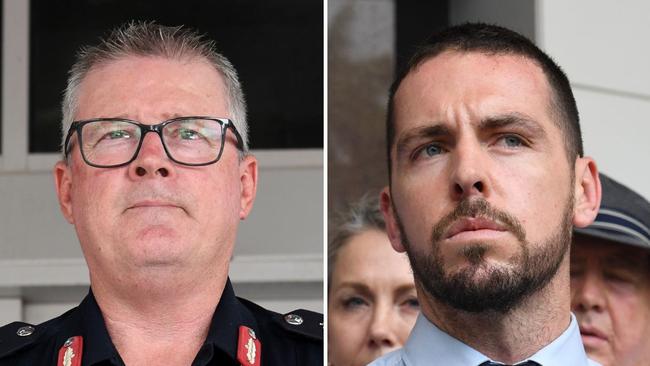 NT Police Commissioner Jamie Chalker and Constable Zach Rolfe.