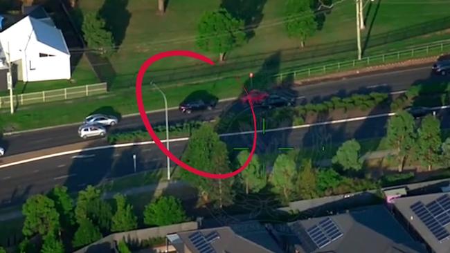 Cops stopped the pursuit near Minchinbury before the driver allegedly stopped at Abbotsbury. Picture: PolAir