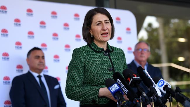 NSW Premier Gladys Berejiklian speaks to the media during today’s COVID-19 press conference in Sydney. Picture: NCA NewsWire/Bianca De Marchi