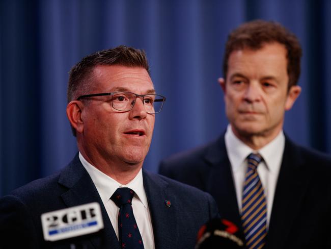 The home addresses of Nationals leader Dugald Saunders (left) and Opposition Leader Mark Speakman were made public. Picture: Nikki Short