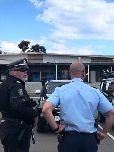 Police at the scene in Bankstown.