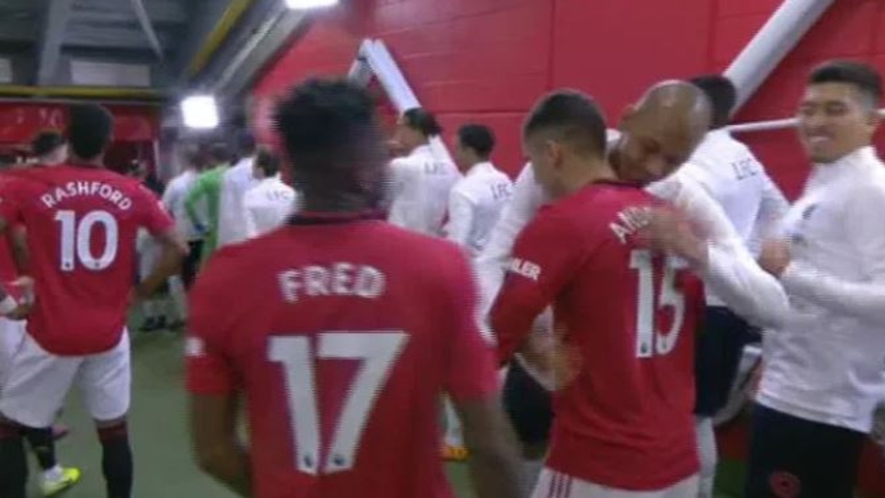 Manchester United and Liverpool players were hugging in the tunnel.
