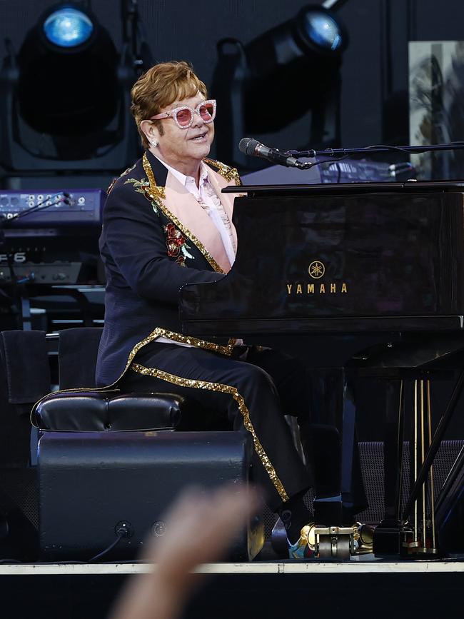 Sir Elton on the piano during his concert in Newcastle. Picture: Richard Dobson