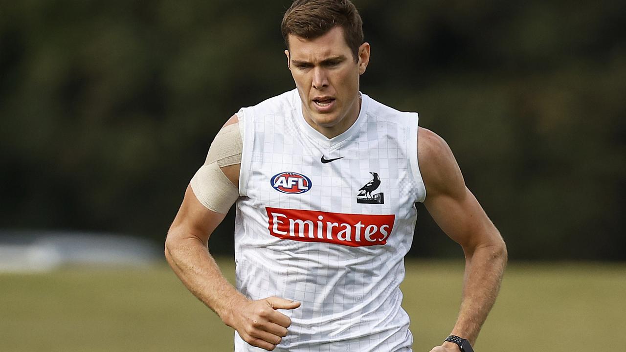 Collingwood forward Mason Cox is out of Saturday’s clash with Adelaide because of an ankle injury. Picture: Getty Images