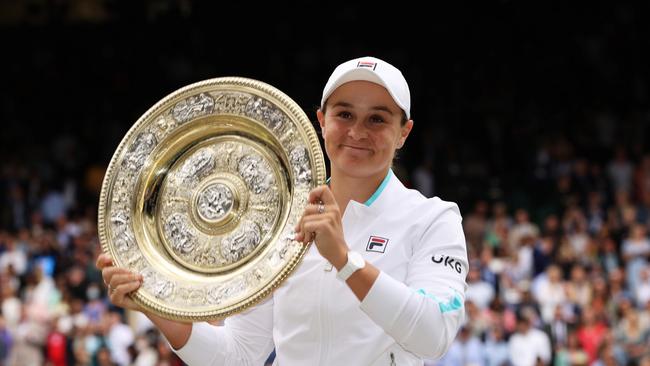 Australia’s Ash Barty wins Wimbledon 2021 on July 10 in England. Picture: Clive Brunskill/Getty