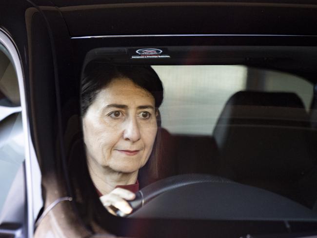 Ms Berejiklian was straight-faced and avoided looking at cameras. Picture: Daily Telegraph, Monique Harmer