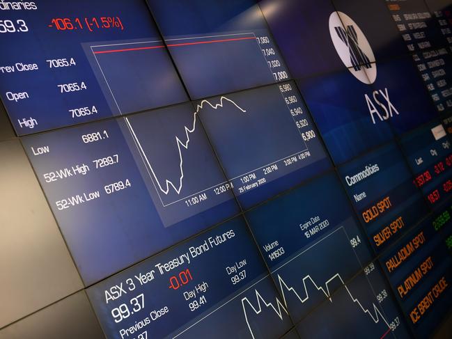 The market boards at the Australian Stock Exchange are set to show more dips. Picture: AAP