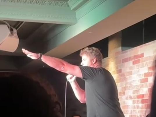 Tom Ballard has come under fire after allegedly performing the Nazi salute multiple times during a recent comedy show in Melbourne. Picture: Supplied