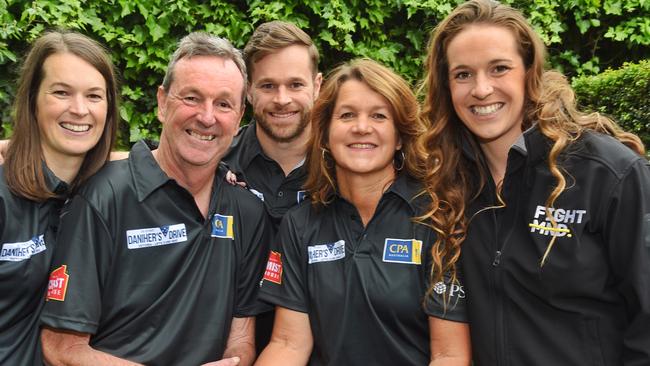 The Daniher family, from left, Loz, Neale, Luke, Jan and Bec. Picture: Tony Gough