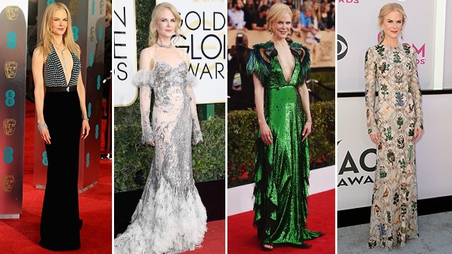 Nicole Kidman ... 2017 red carpet looks. Picture: Getty