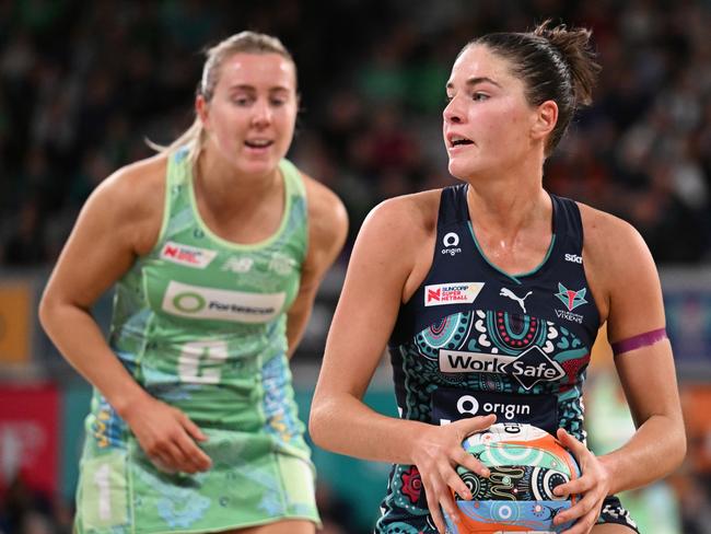 Zara Walters impressed against the West Coast Fever at wing attack in Mundy’s absence. Picture: Daniel Pockett/Getty Images