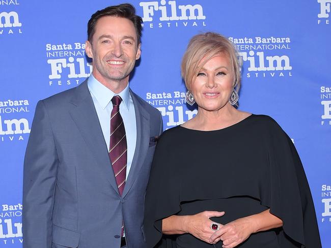 Australian actor Hugh Jackman and Deborra-Lee Furness at the 34th annual Santa Barbara International Film Festival in Santa Barbara, California. Picture: Lise O’Connor/AFP