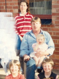 Stuart Pearce with the family members that were killed – his wife Meredith Pearce, Adam, Travis and Kerry.