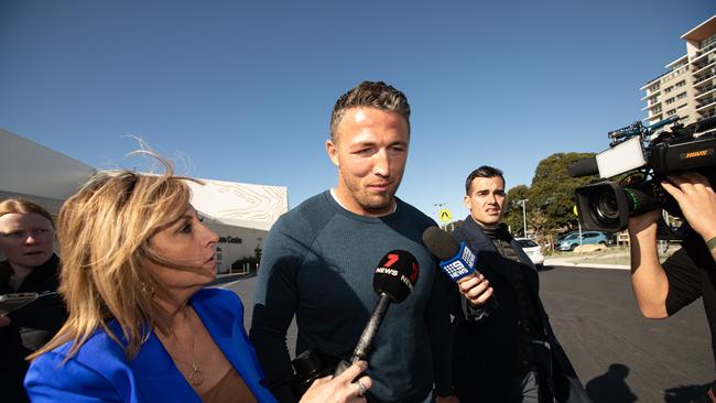 19/08/23. The Daily Telegraph, Sport / News. Heffron, Sydney, NSW, Australia.South Sydney Assistant Coach Sam Burgess leaving the clubs Heffron Centre this morning following the meeting.Picture: Julian Andrews