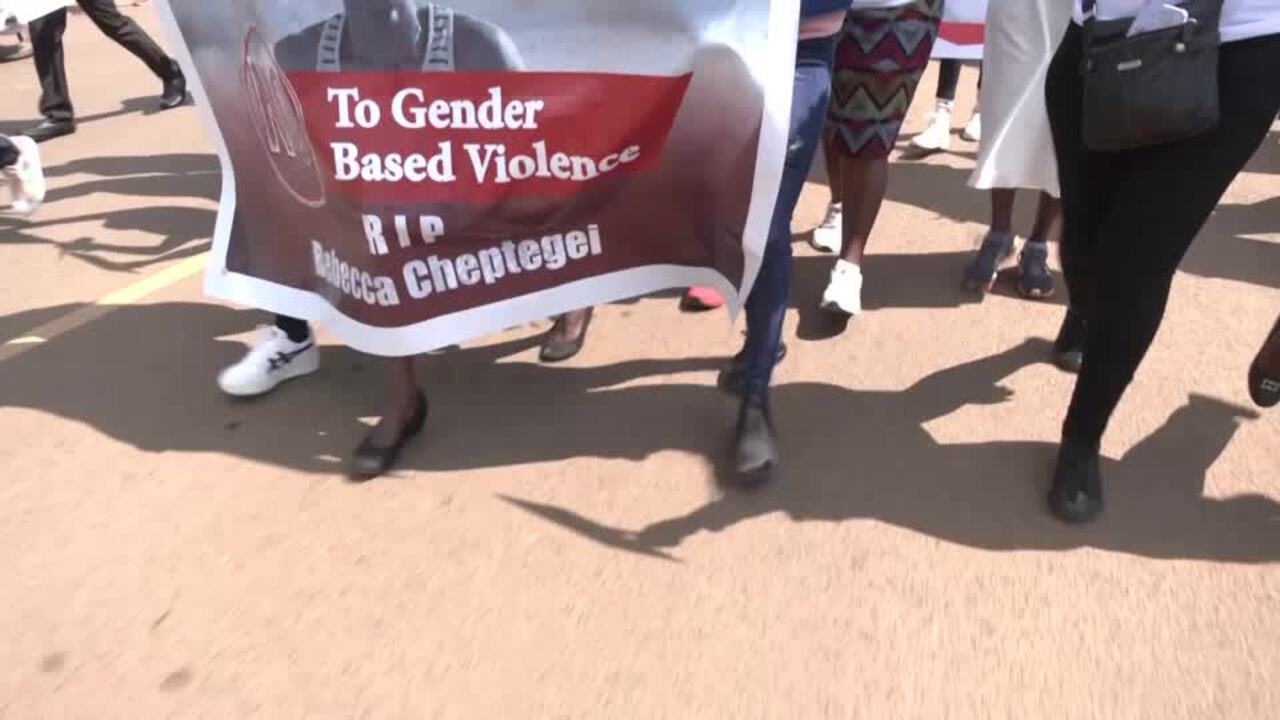 Activists condemn femicide on march to mourn Olympian Cheptegei