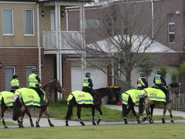 The next day, mounted police were patrolling Taylors Hill streets. Picture: David Geraghty.