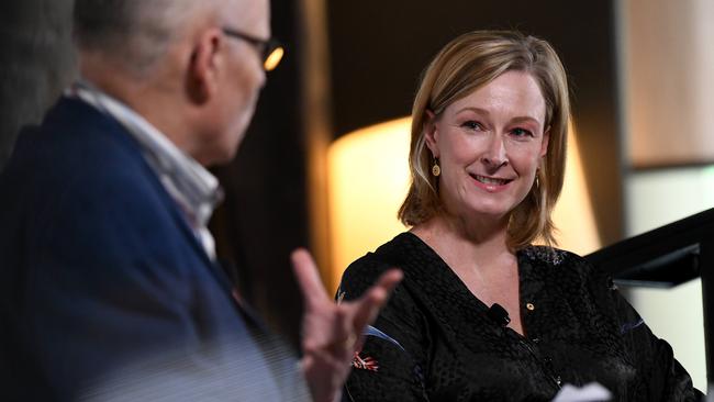 Leigh Sales speaks during a Sydney Media Club lunch in Sydney in March last year. Picture: NCA NewsWire/Bianca De Marchi