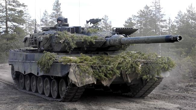 Germany doesn’t want allies sending its state-of-the-art Leopard tanks, pictured, to Ukraine unless the US sends its top model Abrams units as well.